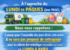 Pas de collecte emballages recyclables lundi 6 avril