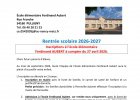 Inscriptions à l'école élémentaire 2026-2027