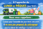 Pas de collecte emballages recyclables lundi 6 avril
