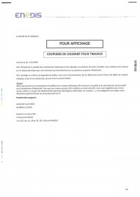 Coupures de courant pour travaux