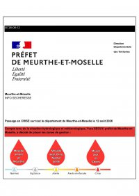 Sécheresse 54 - CRISE sur l'intégralité du département