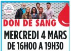 Don du sang mercredi 4 mars CEINTREY