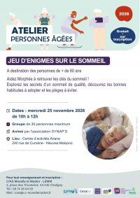 Atelier séniors sommeil - Neuves-Maisons