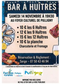 SOIRÉE BAR À HUÎTRES À PULLIGNY